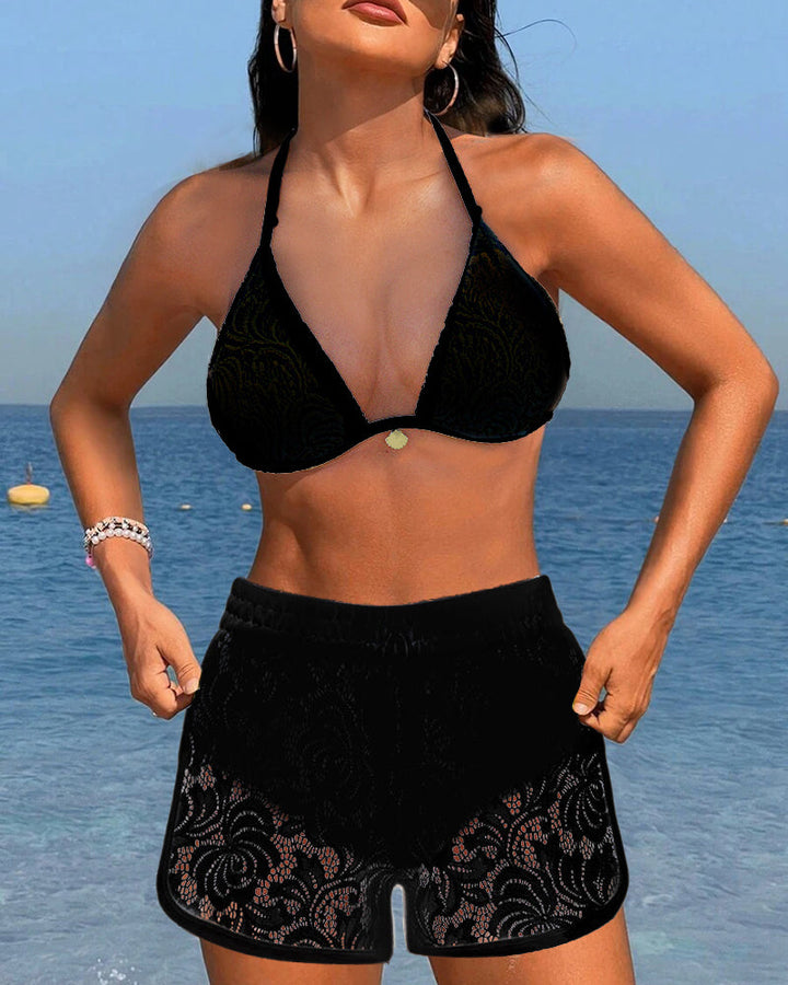 Laluna® | Elegant enfärgad spetsbikiniset