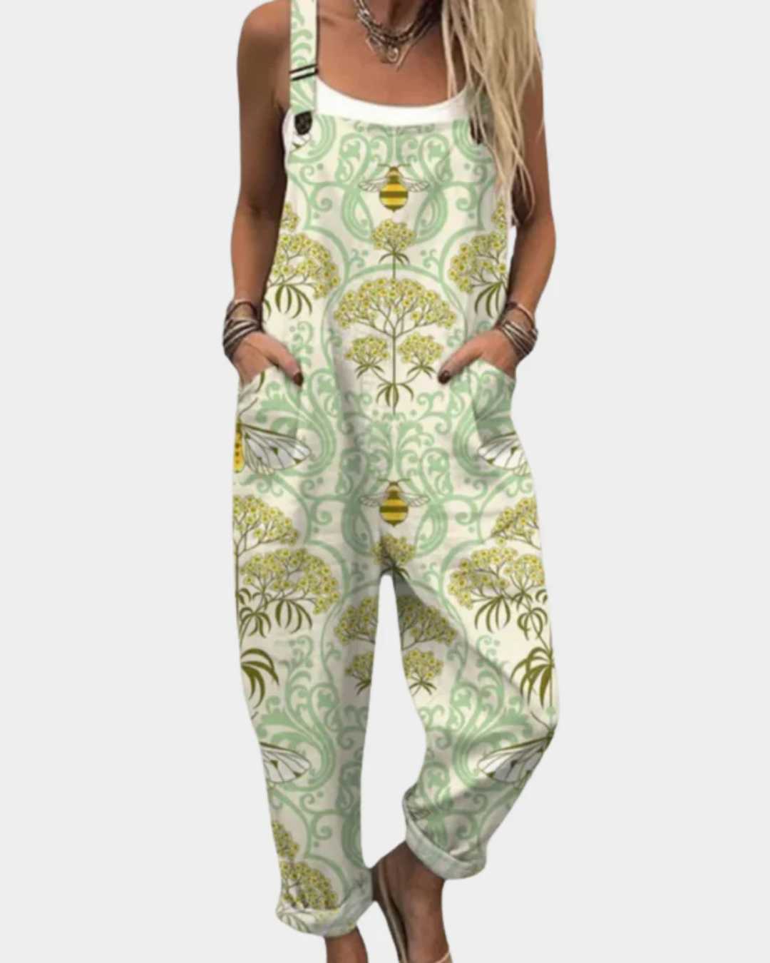 Bekväm tryckt overall/jumpsuit