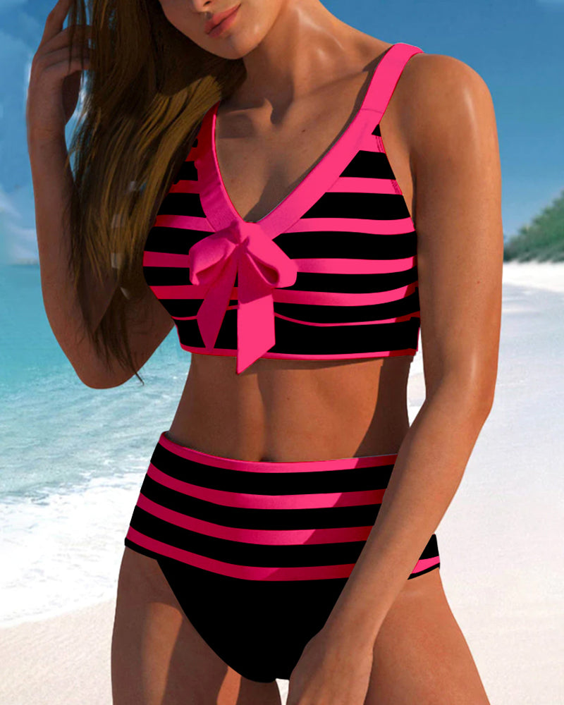 Laluna® | Randig högmidjad bikini