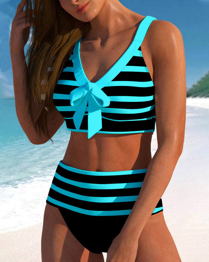 Laluna® | Randig högmidjad bikini