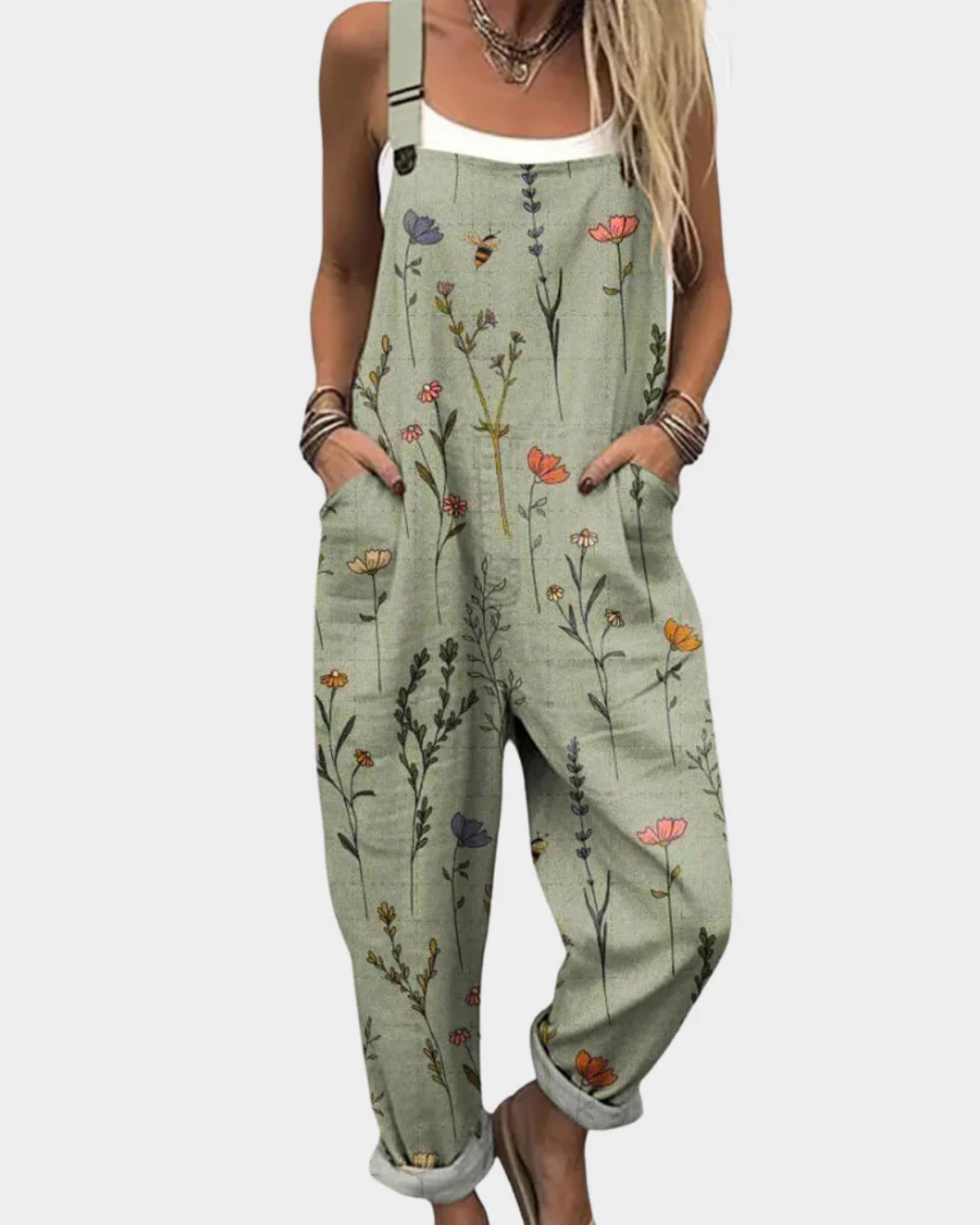 Bekväm tryckt overall/jumpsuit