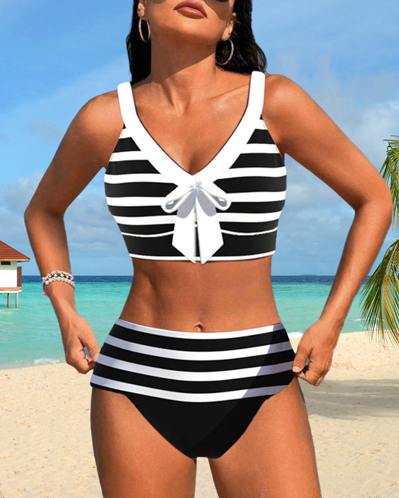 Laluna® | Randig högmidjad bikini