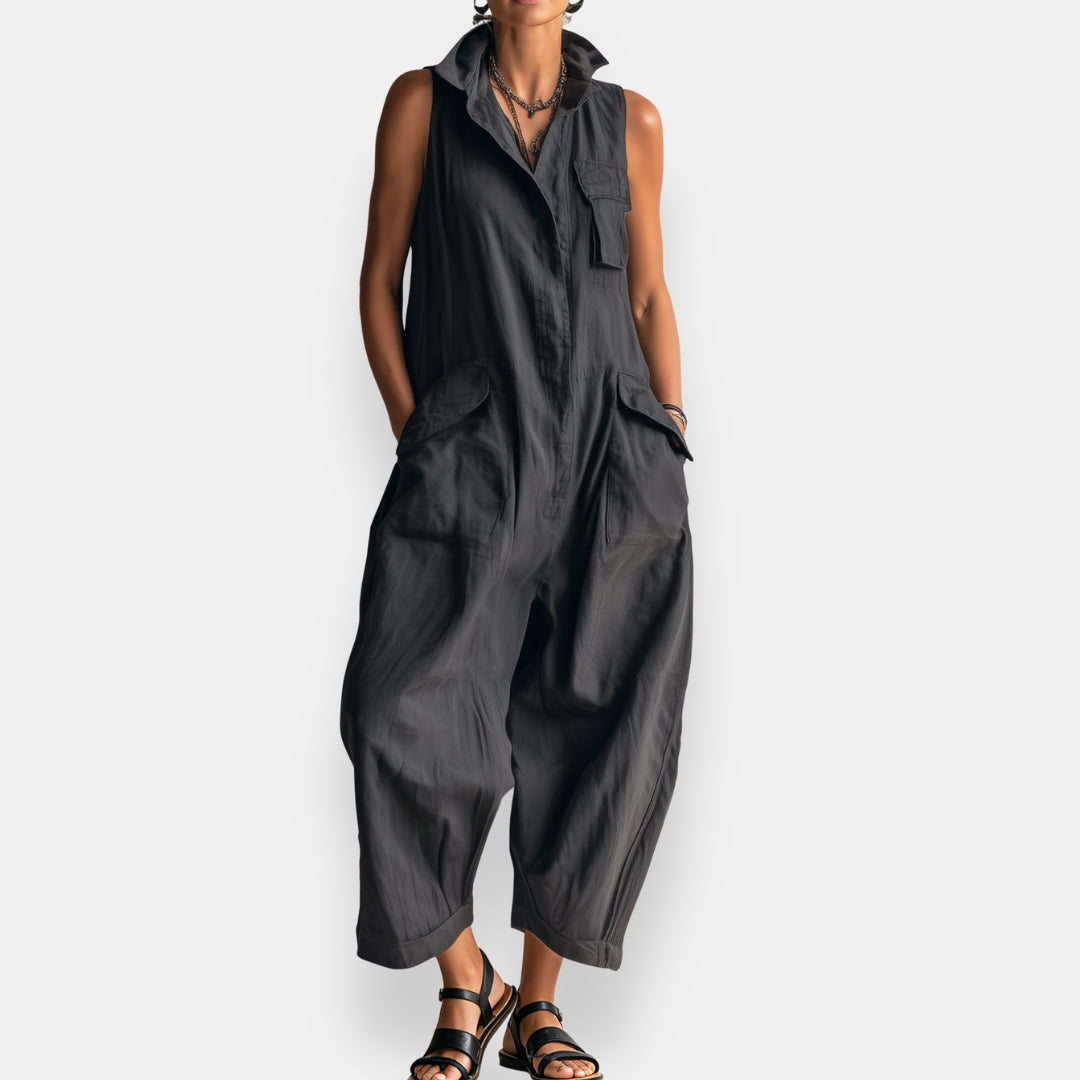 Solveig | Ärmlös jumpsuit med ledig passform
