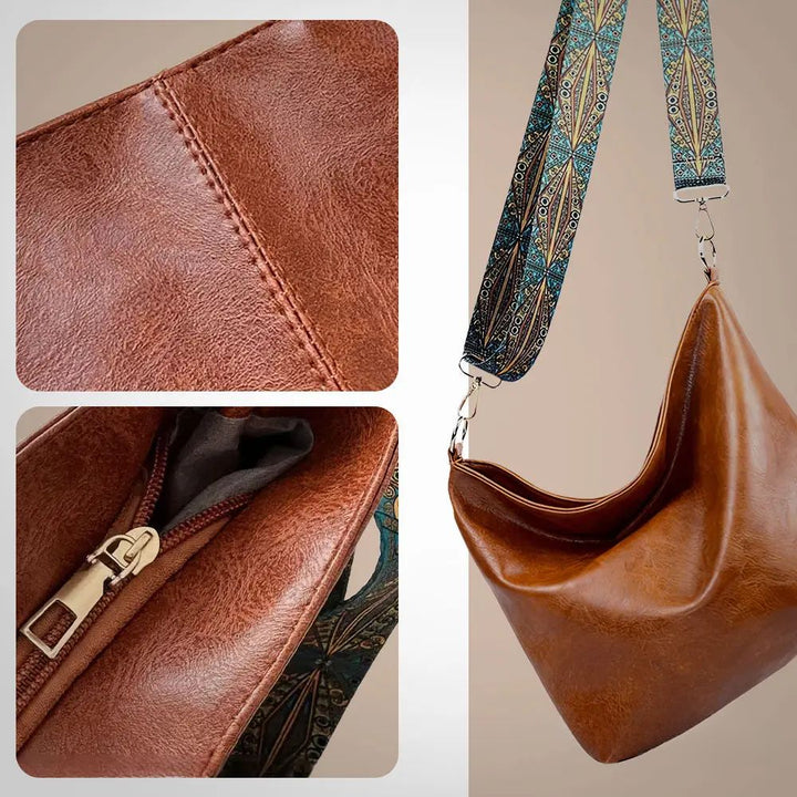 Greta – Vintage läder axelväska