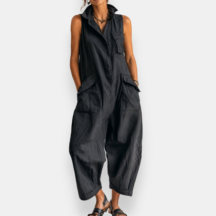 Solveig | Ärmlös jumpsuit med ledig passform