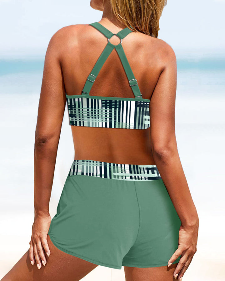 Janette - Högmidjad ribbad bikini