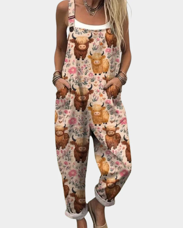 Bekväm tryckt overall/jumpsuit