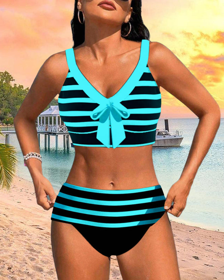 Laluna® | Randig högmidjad bikini