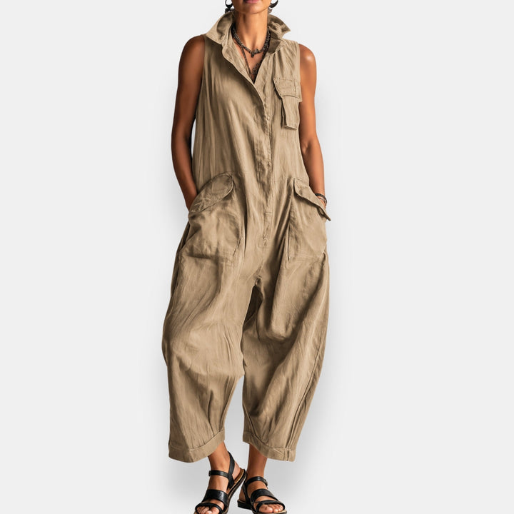 Solveig | Ärmlös jumpsuit med ledig passform