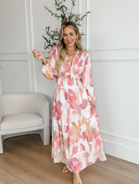 Elise - Blommig Charm Maxi Klänning