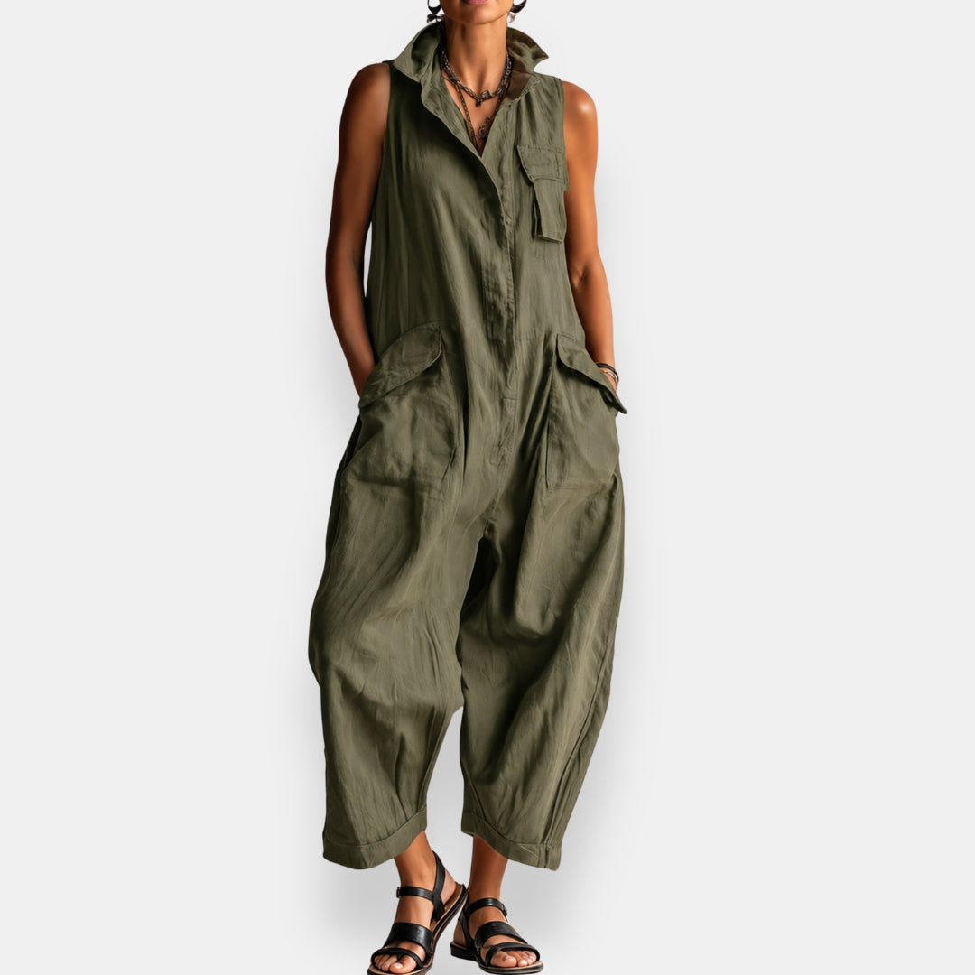 Solveig | Ärmlös jumpsuit med ledig passform