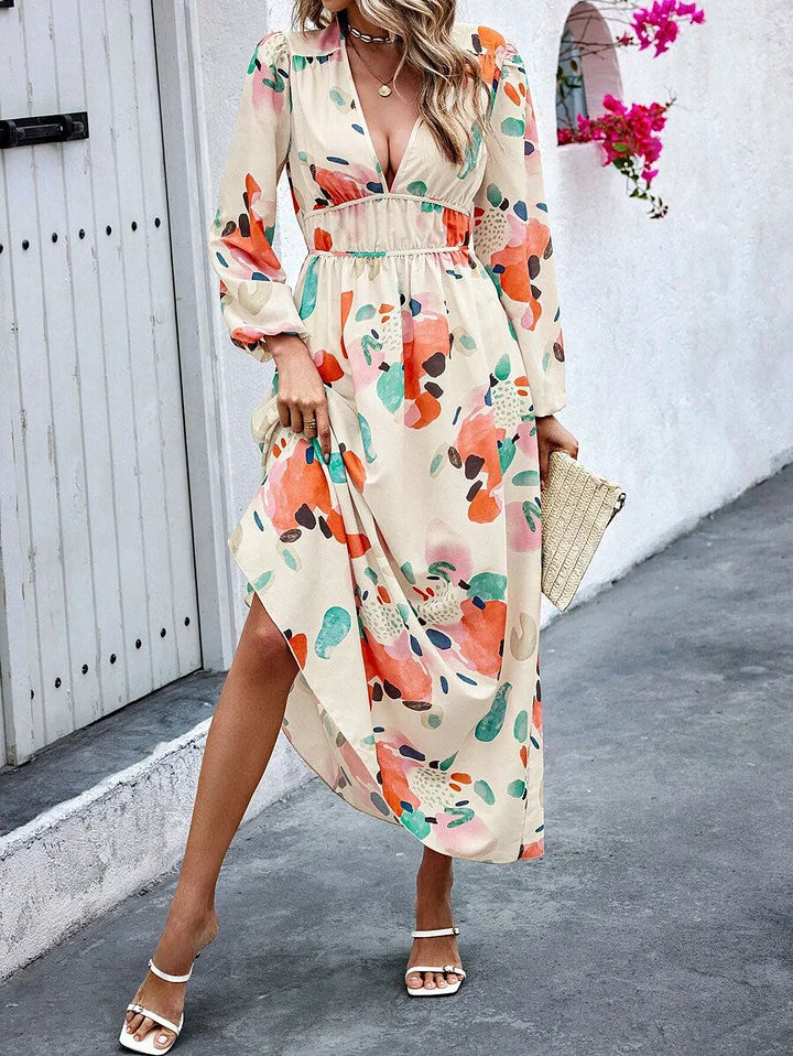 Elise - Blommig Charm Maxi Klänning