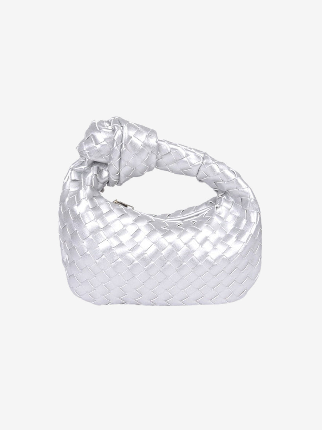 Ringblomsgul flätad mini-handväska