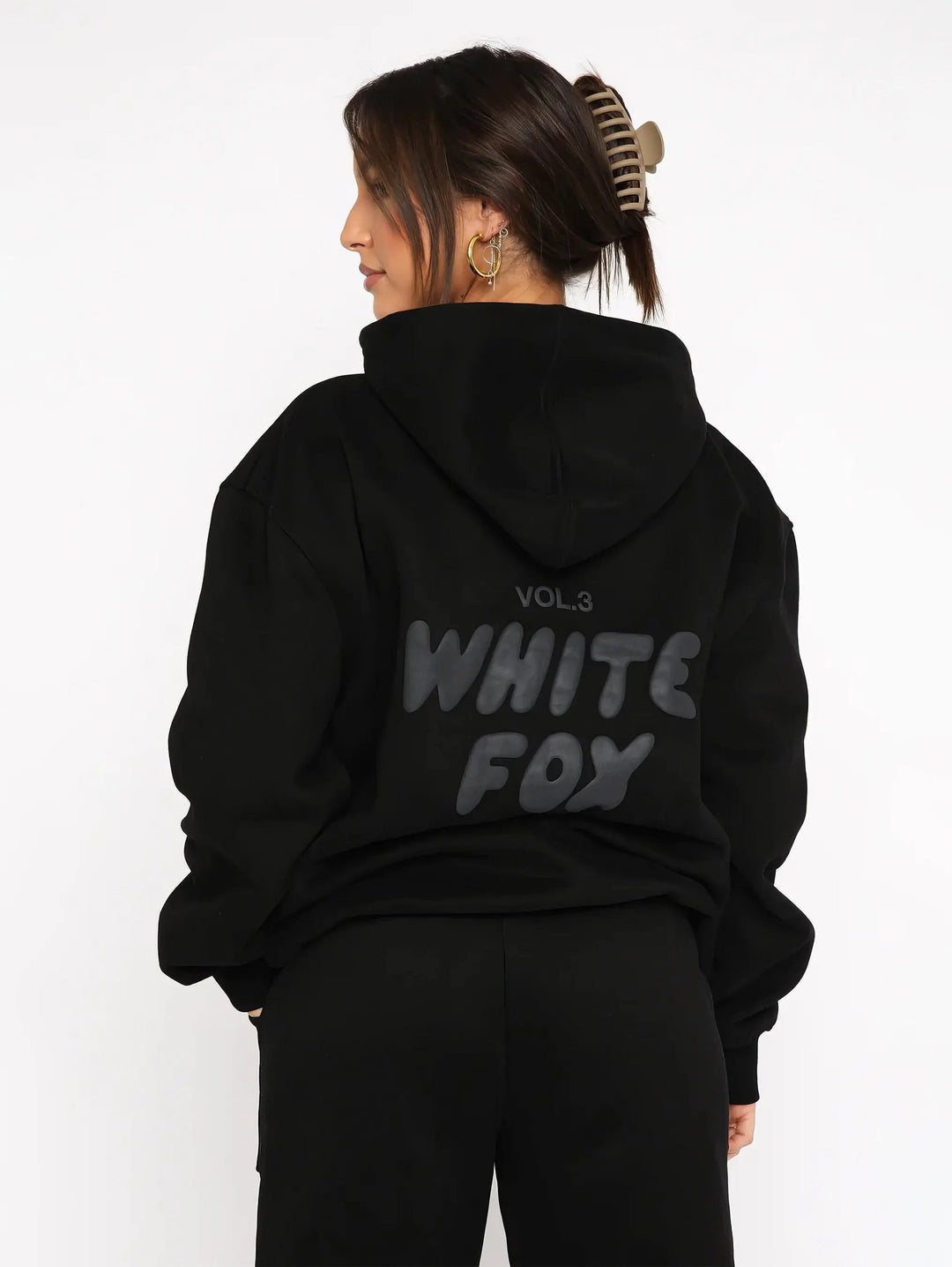 Mjukt set med hoodie och joggerbyxor i avslappnad passform för vardaglig komfort