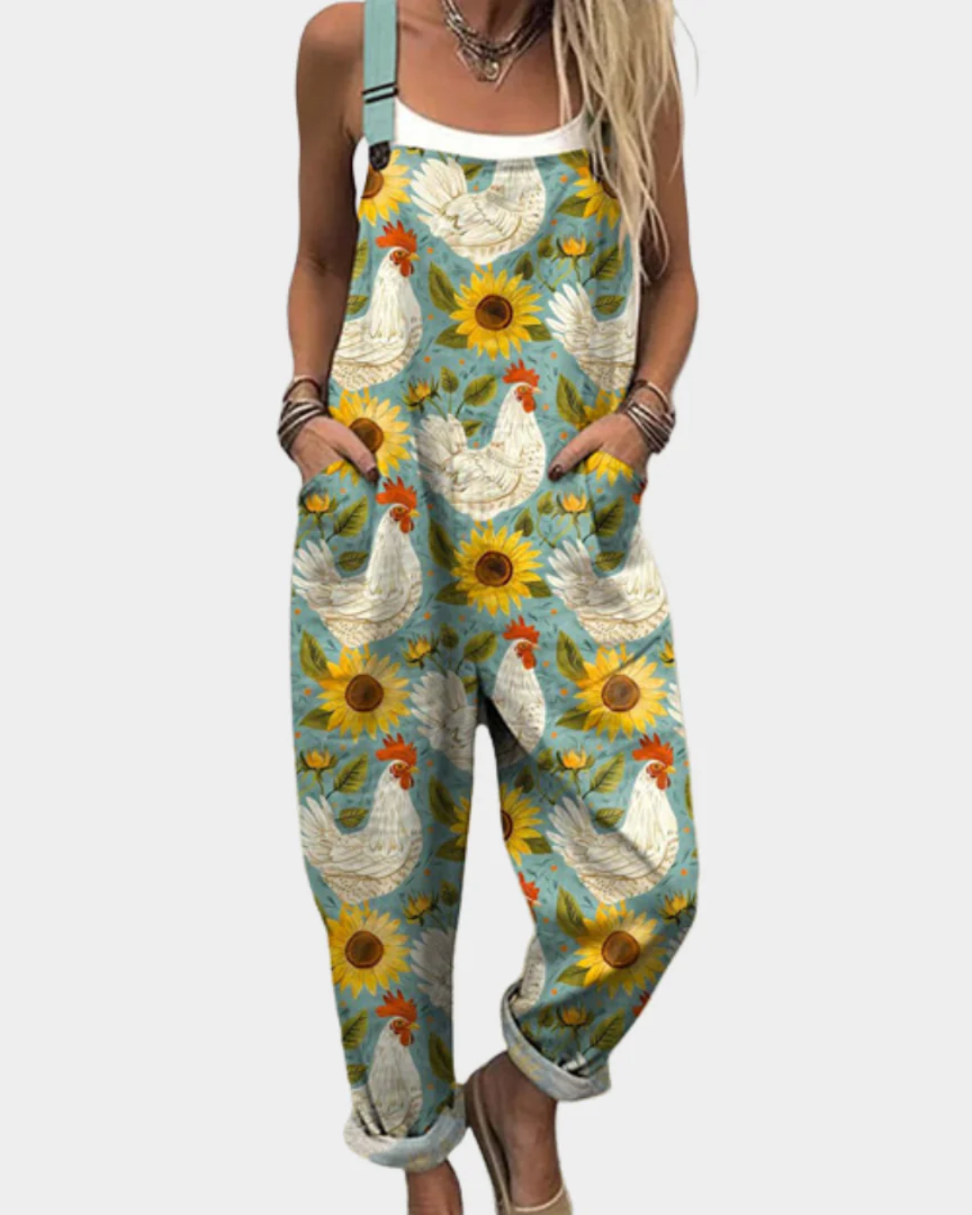 Bekväm tryckt overall/jumpsuit