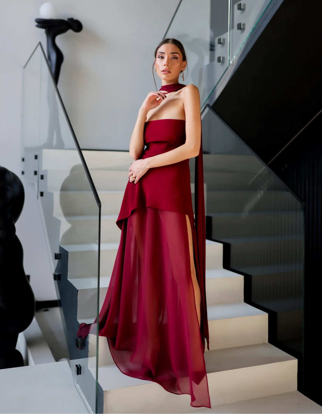 Aylin – axellös chiffon maxiklänning