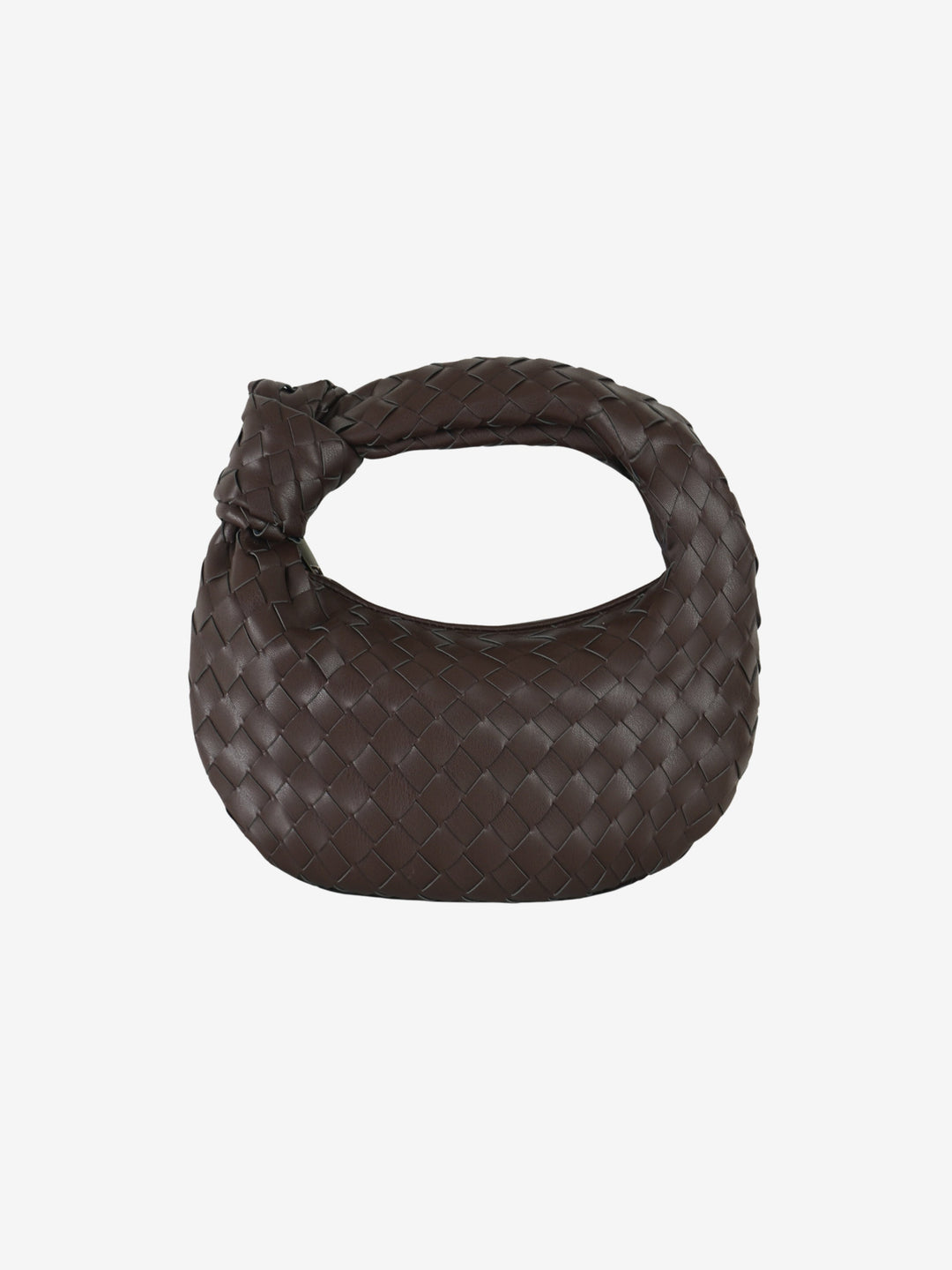 Ringblomsgul flätad mini-handväska