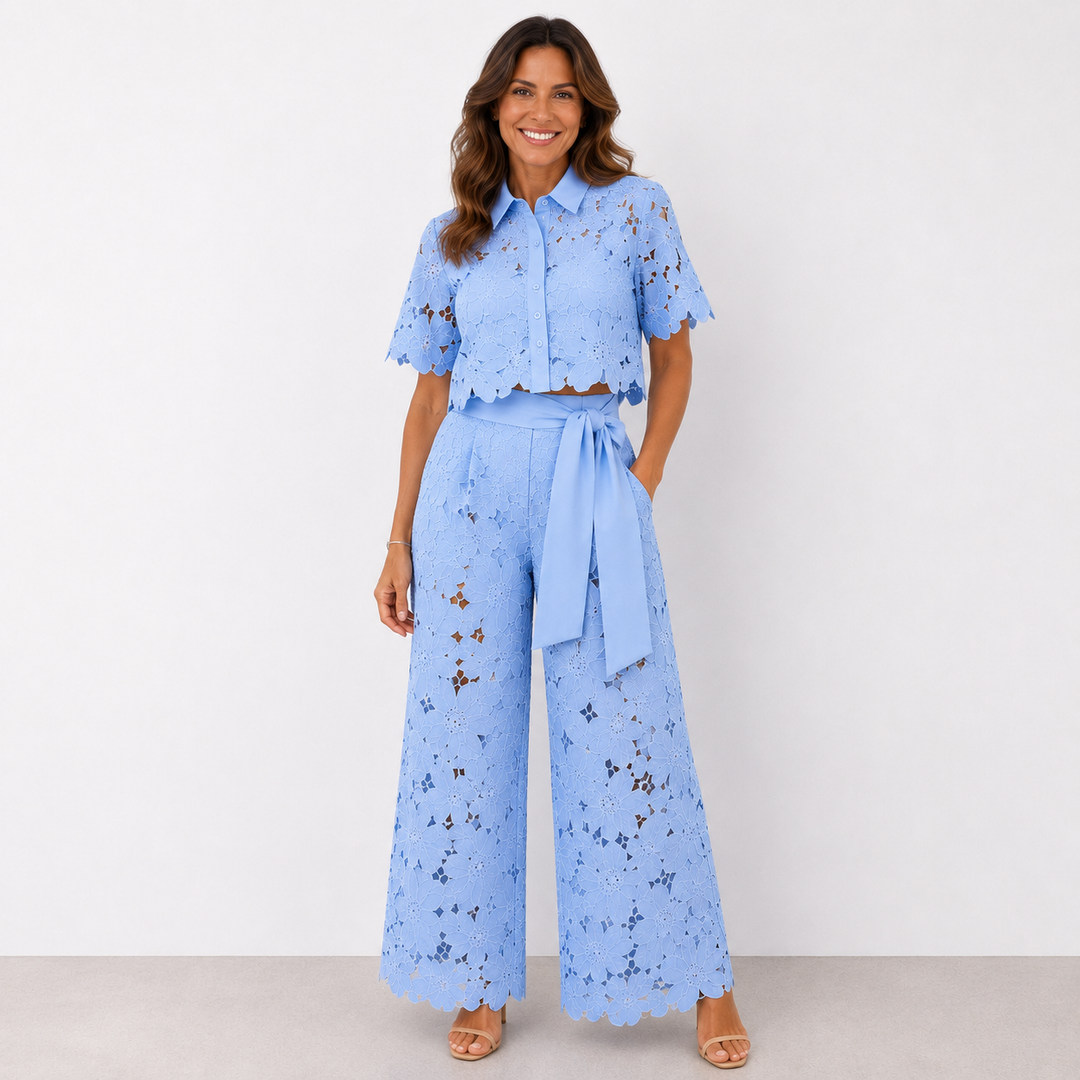 Elise | Elegant spetsset med blommönster