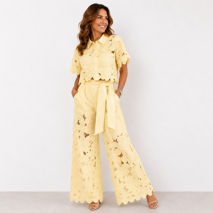 Elise | Elegant spetsset med blommönster