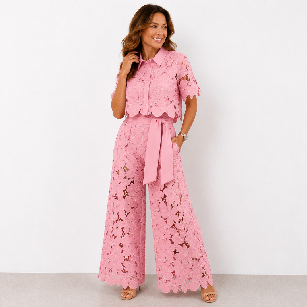 Elise | Elegant spetsset med blommönster