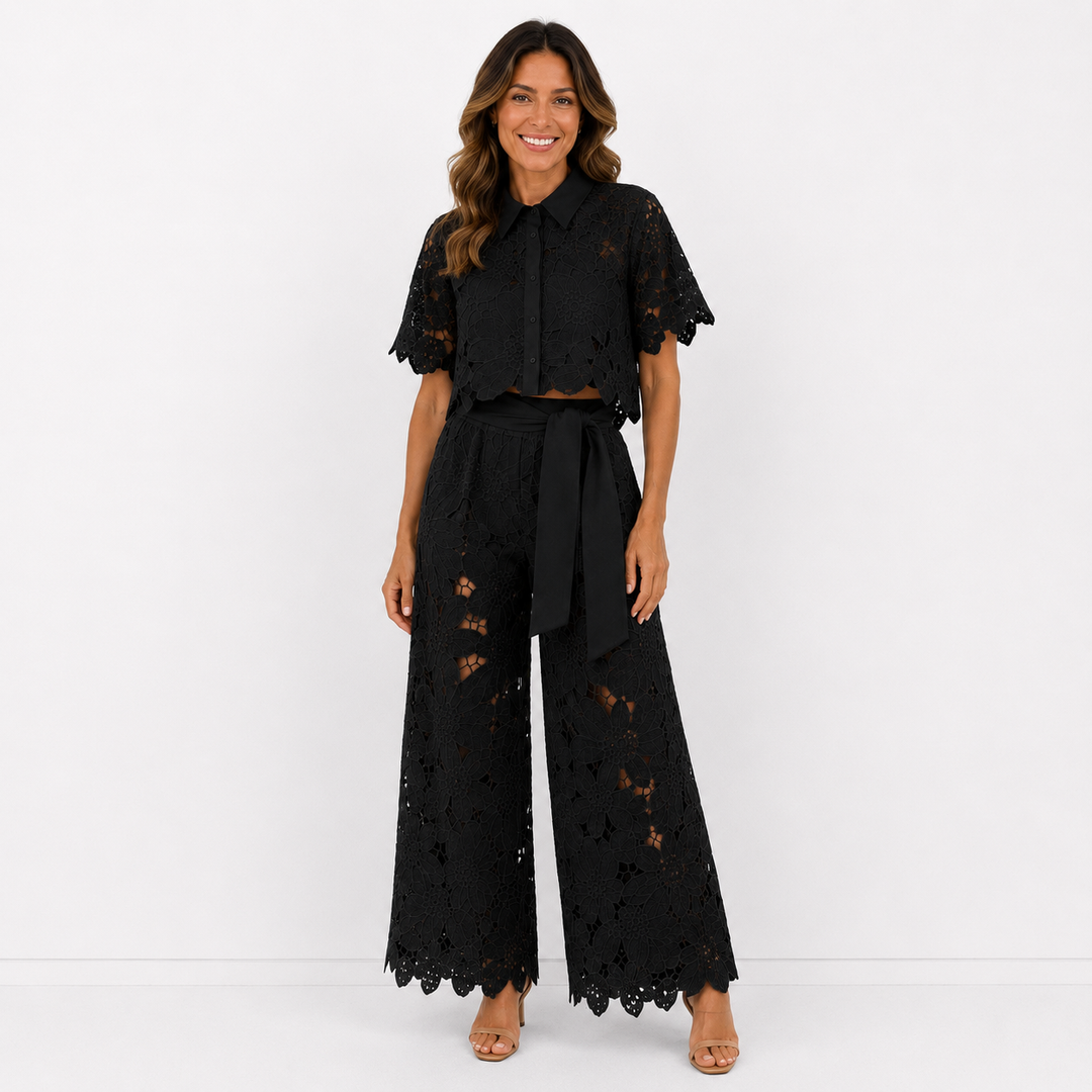 Elise | Elegant spetsset med blommönster
