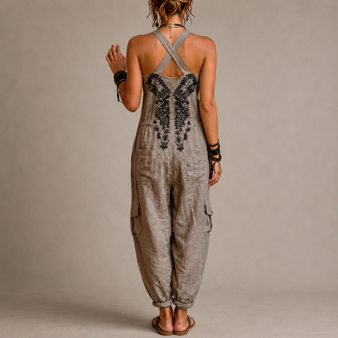 Embla | Bohemisk jumpsuit med broderi