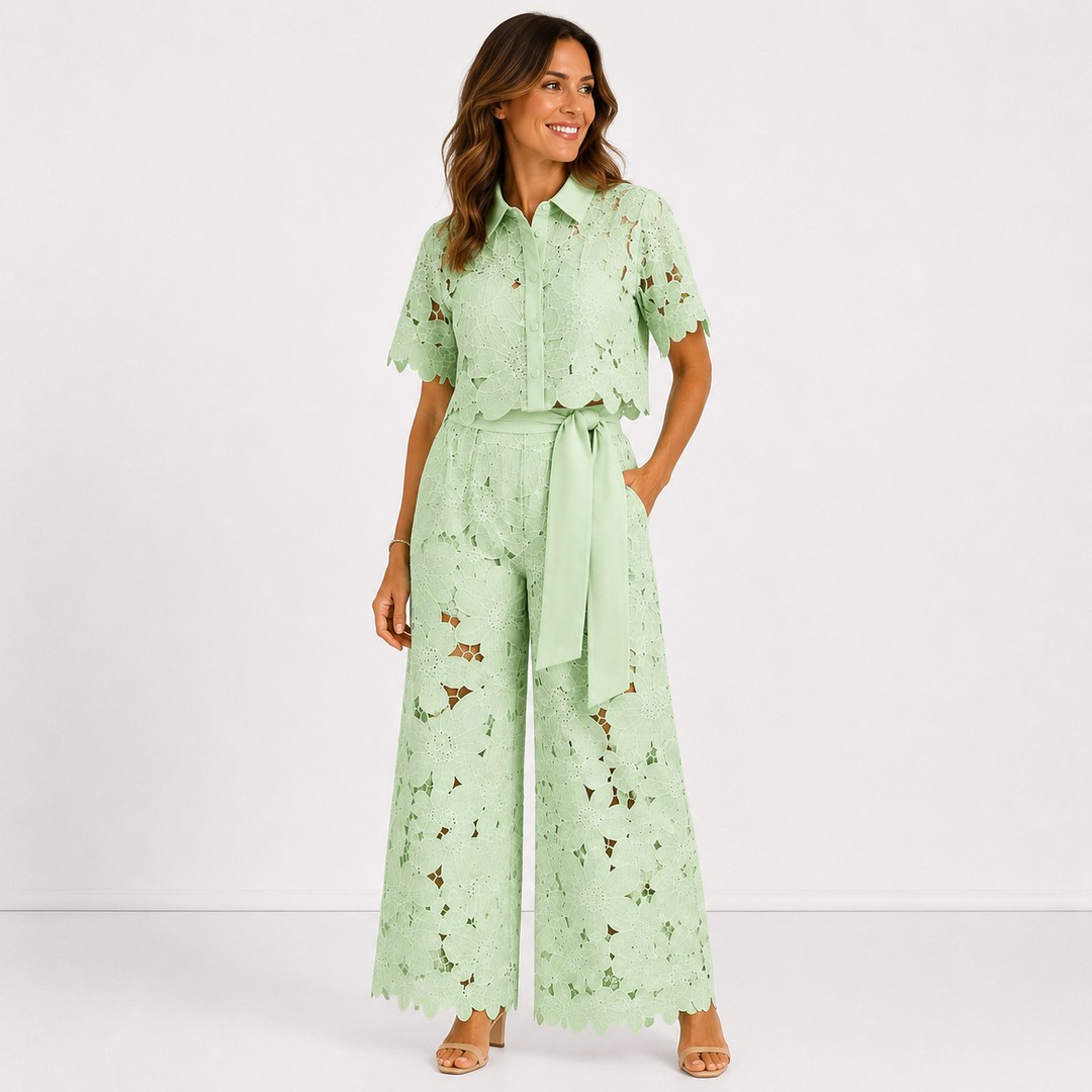 Elise | Elegant spetsset med blommönster