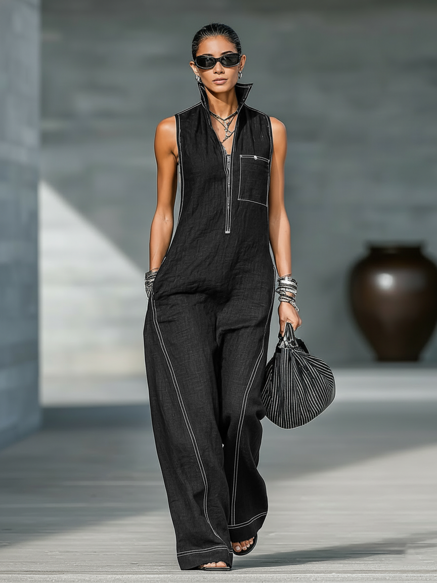 Jamie | Minimalistisk, ärmlös, avslappnad jumpsuit