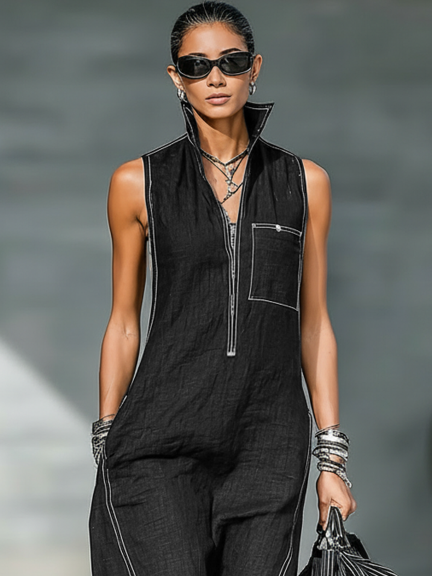 Jamie | Minimalistisk, ärmlös, avslappnad jumpsuit