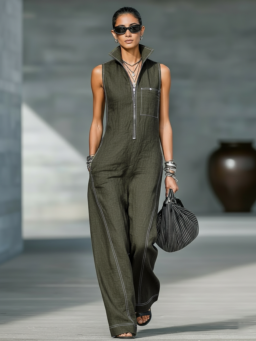 Jamie | Minimalistisk, ärmlös, avslappnad jumpsuit