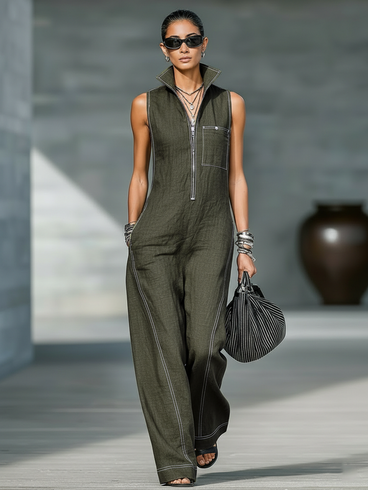Jamie | Minimalistisk, ärmlös, avslappnad jumpsuit