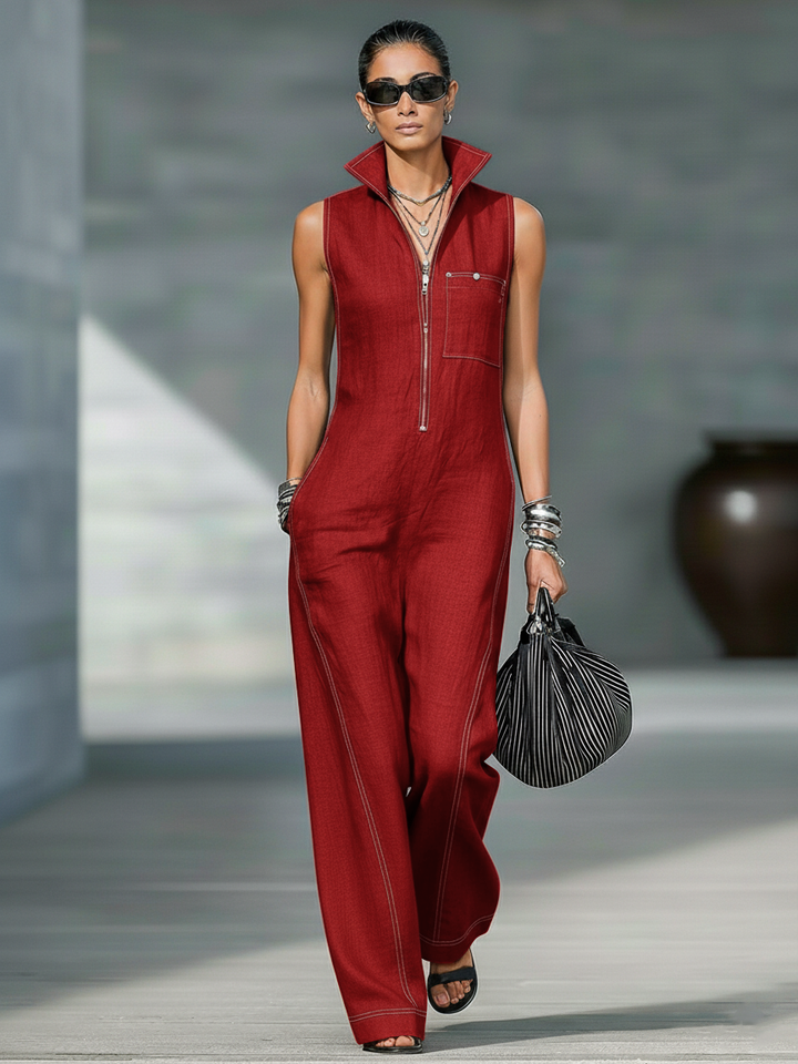 Jamie | Minimalistisk, ärmlös, avslappnad jumpsuit