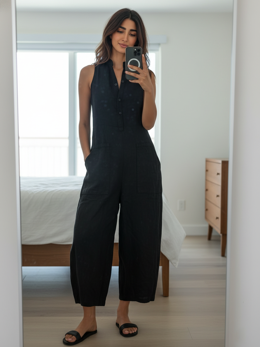 Signe™ | Luftig Linnejumpsuit