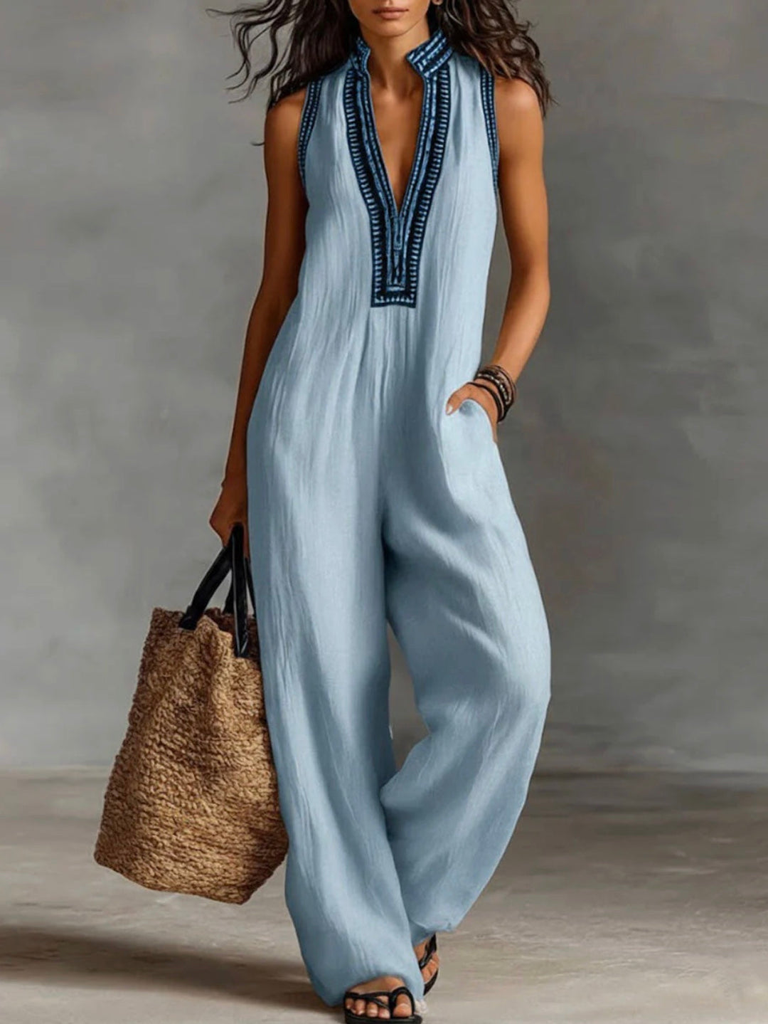 Fiamma  | Ärmlös jumpsuit med hög krage