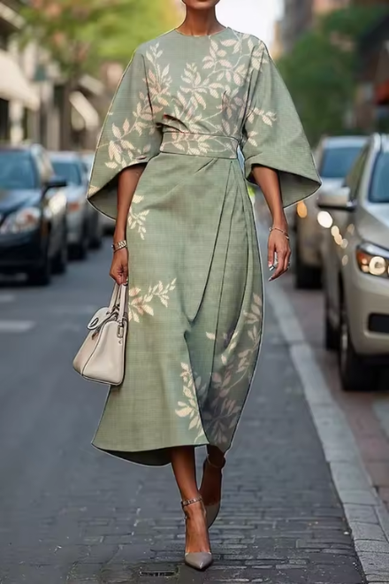 Moxlan | elegant blommönstrad klänning