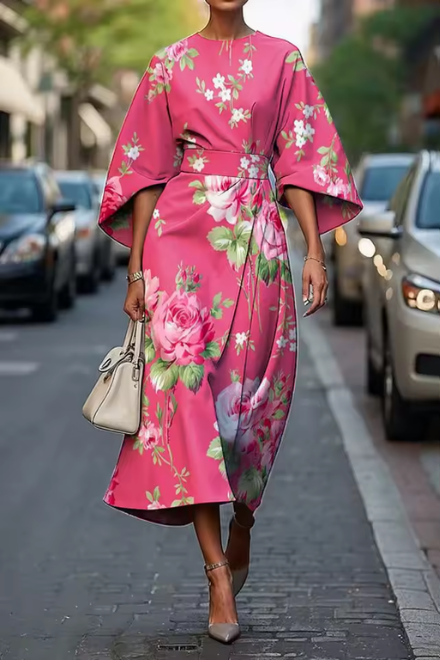 Moxlan | elegant blommönstrad klänning