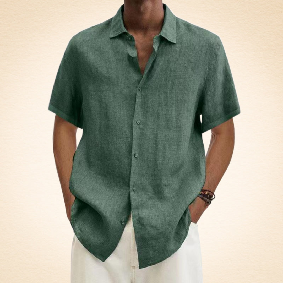 Tom | Elegant skjorta i lin med Mao-krage