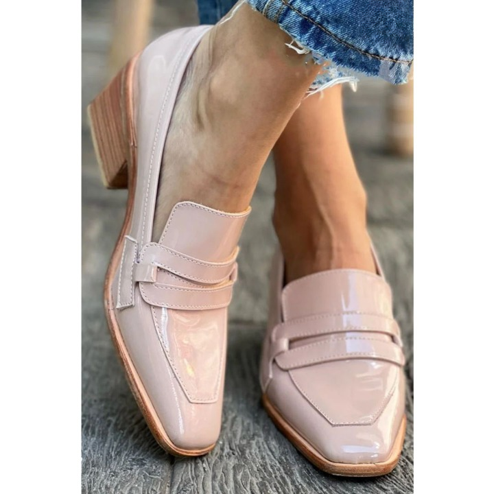 Olga™ - rosa läderloafers