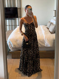 Antonella - leopardmönstrad maxiklänning