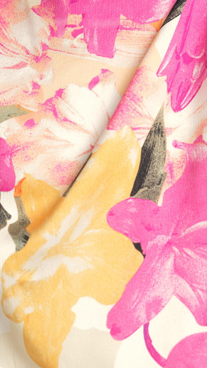 Minirva - Floral Charm hög krage midi-klänning