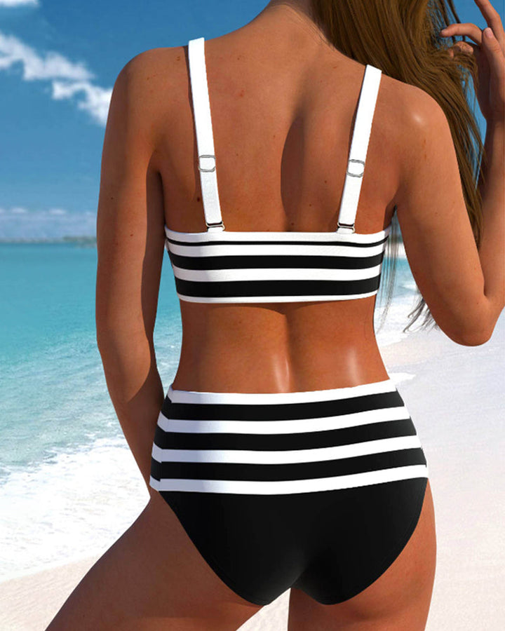 Laluna® | Randig högmidjad bikini