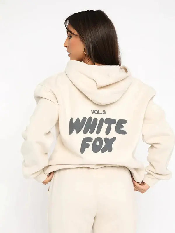 Mjukt set med hoodie och joggerbyxor i avslappnad passform för vardaglig komfort