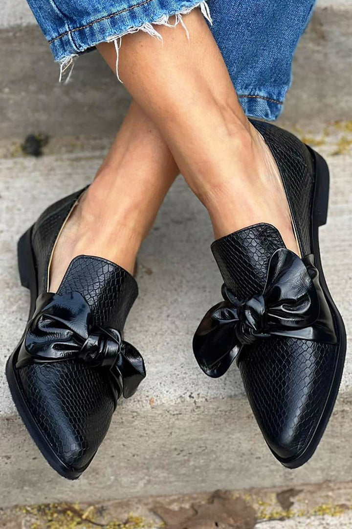 Orla™ - Svarta rosett-loafers