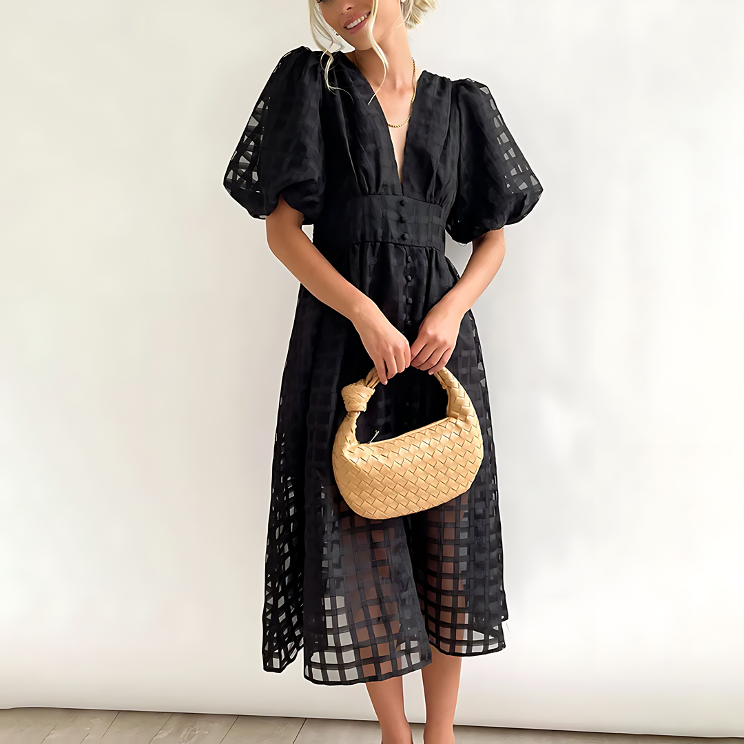 Julia - Elegant Sommar midi-klänning
