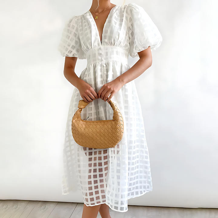 Julia - Elegant Sommar midi-klänning