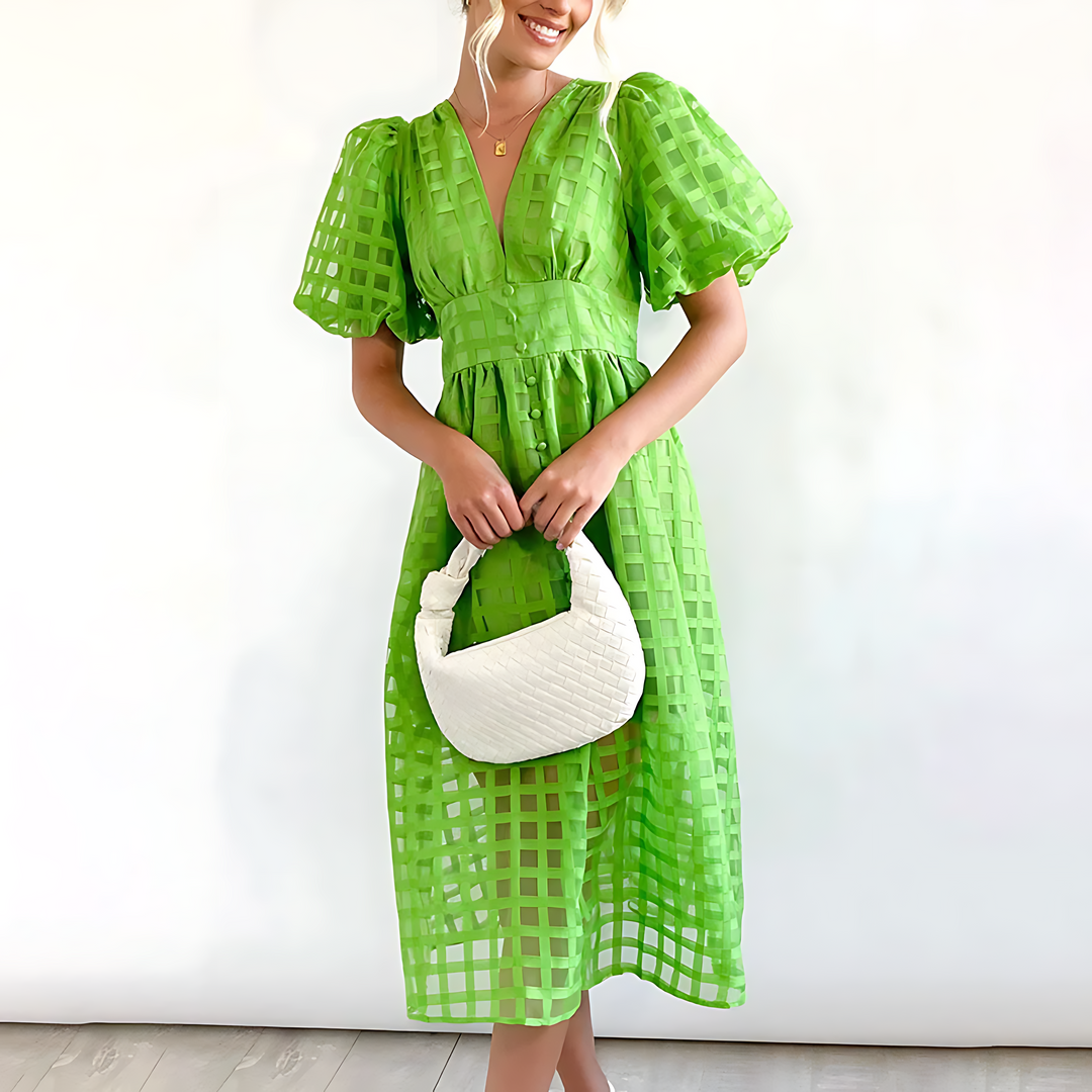 Julia - Elegant Sommar midi-klänning