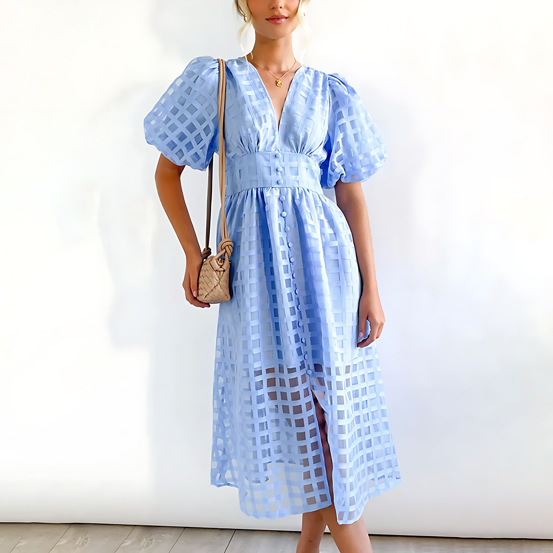 Julia - Elegant Sommar midi-klänning