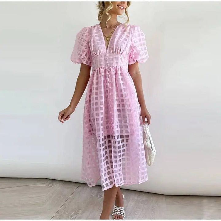 Julia - Elegant Sommar midi-klänning